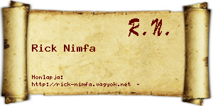 Rick Nimfa névjegykártya